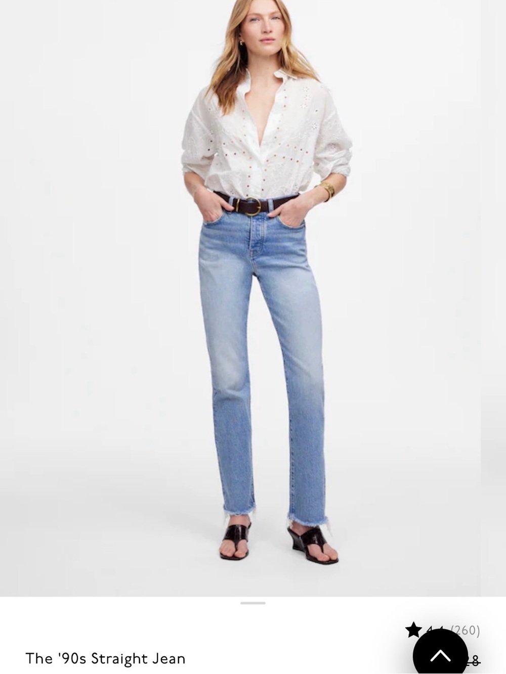 Madewell '90s Straight Leg Jeans in Light Blue Wash